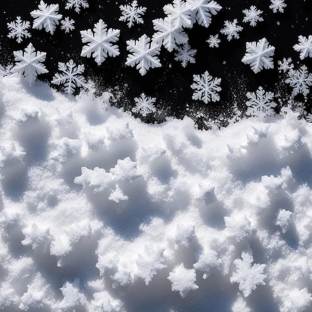 stapel pluizige witte sneeuw geïsoleerd op een zwarte achtergrond