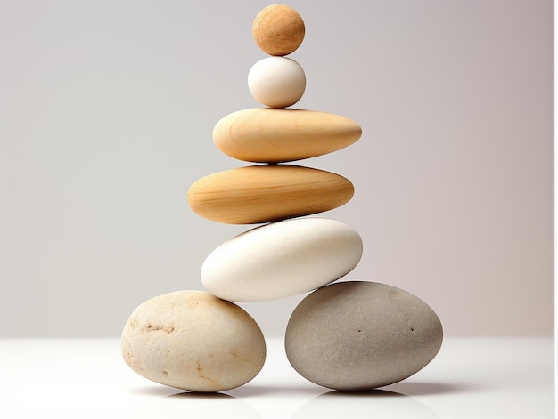 Foto stapel stenen in onzeker evenwicht