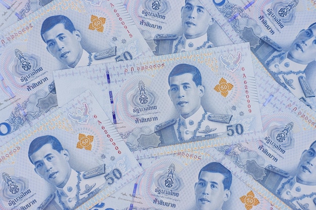 Stapel van 50 Thaise Baht-bankbiljetten Business en Finance concept