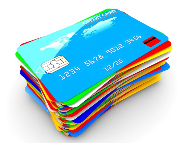 Stapel van creditcards
