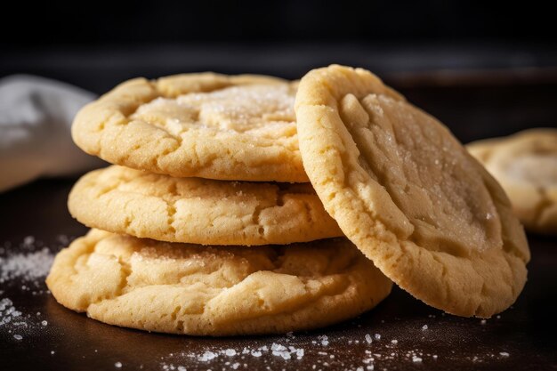 Stapel van drie suikerkoekjes op een tafel