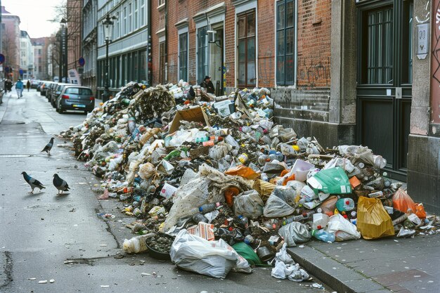 Stapel vuilnis op straat