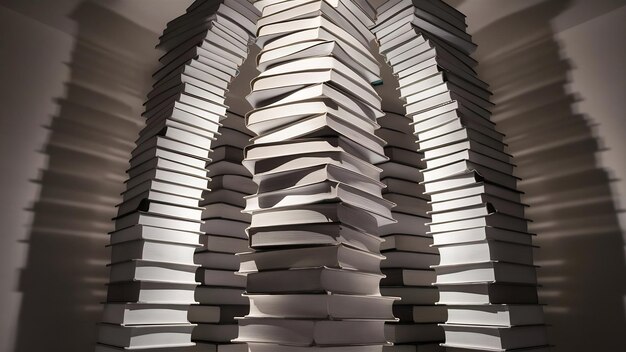 Stapel witte boeken.