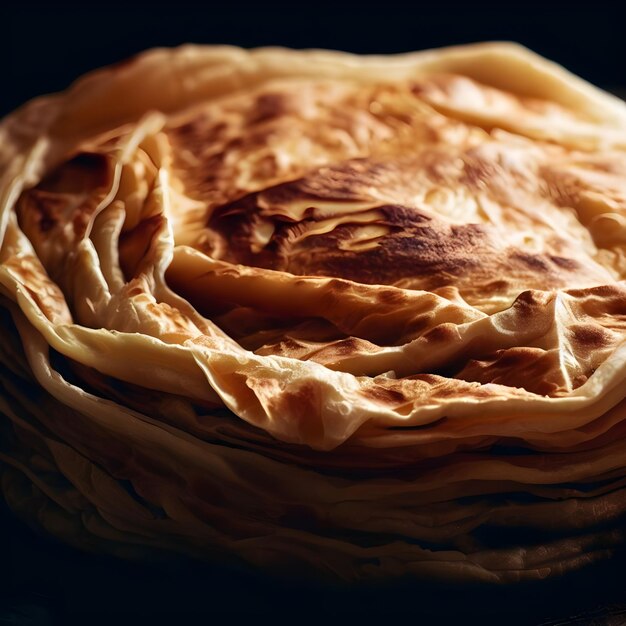 Stapel zelfgemaakte pannenkoeken op een houten bord Ondiepe dof