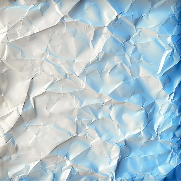 Foto stapels gerimpeld papier op blauw-witte achtergrond generatieve ai