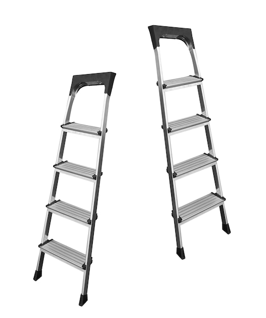 Stapladder geïsoleerd op witte achtergrond
