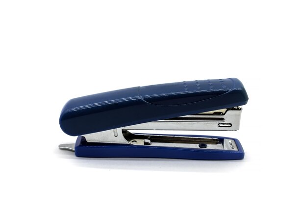 Stapler stationery blue on a white background