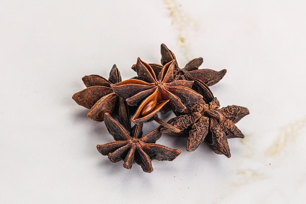 Star anise dry aroma seasoning heap