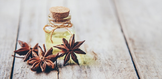 Star anise oil in a small bottle