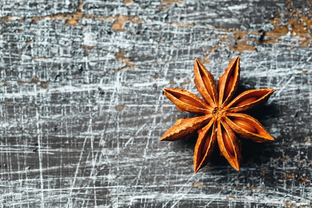 Star Anise on vintage texture table