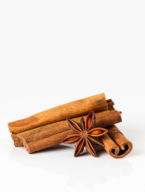 Star anise with cinnamon sticks