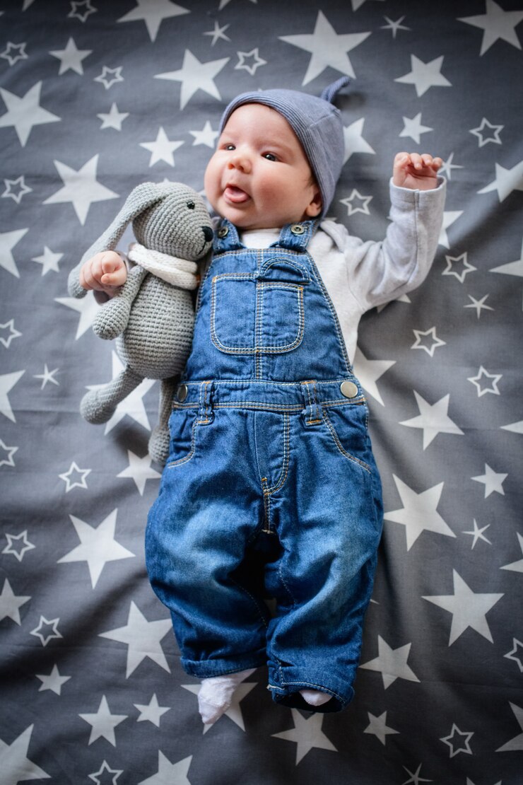 Star baby. The child lies with the stars. baby's night dreams.