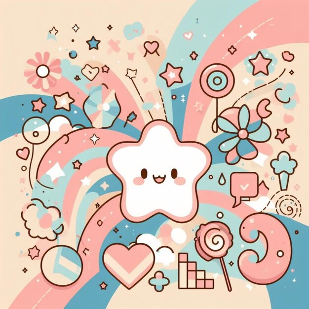 Star background desktop wallpaper cute vector