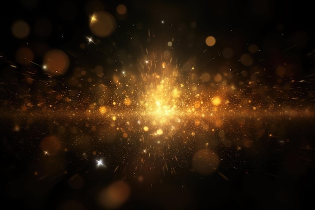 Star burst with sparkles Gold glitter texture Fractal explosion star with gloss Generative AI