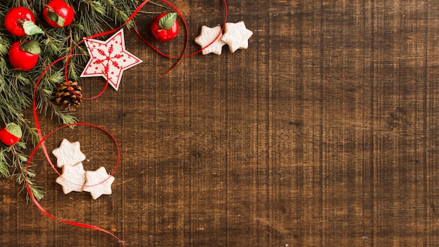 Star cookies with branches and apples 