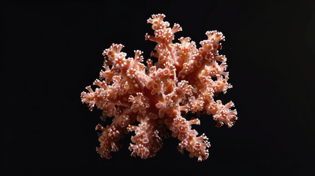 Photo star coral in the solid black background