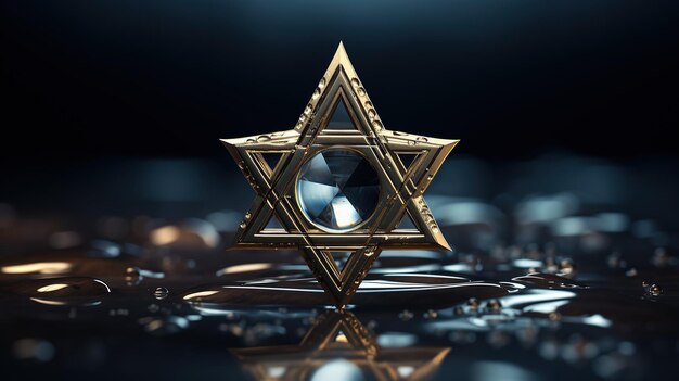 Premium AI Image  Star of David ancient symbol emblem in the shape of 