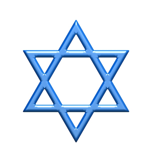 star of david judaism symbol 3d rendering illustration