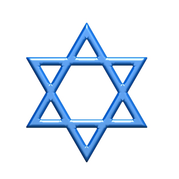 Photo star of david judaism symbol 3d rendering illustration