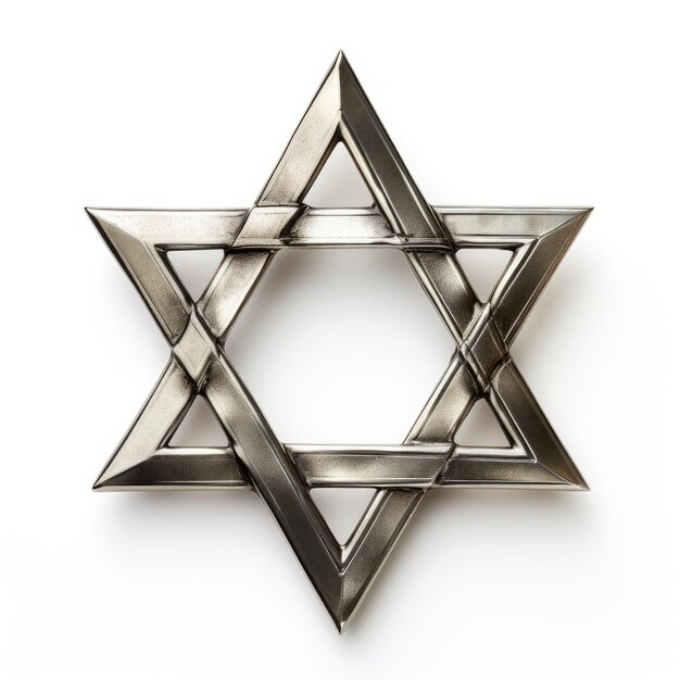 A Star of David made of metal isolated on white background