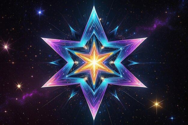 Star of David Among Twinkling Stars A Cosmic Fusion Generative AI