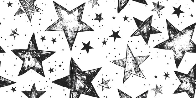 Star doodle Art on white background Ai Generated