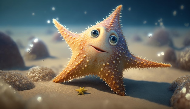 Star fish character Ai generative