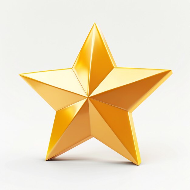 star icon 3D render white background generative AI