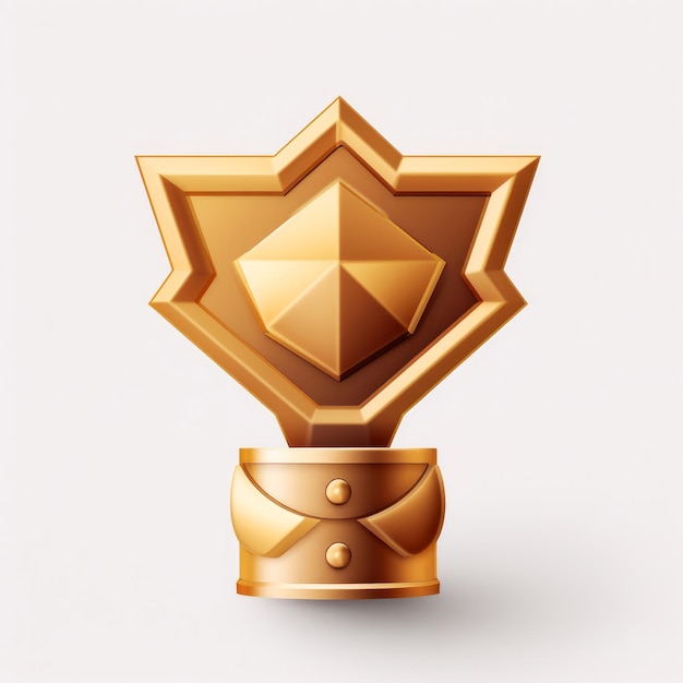 Star like Matte gold Trophy icon on white background