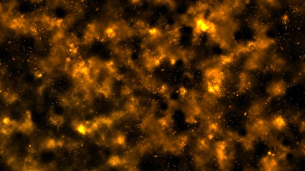 Движение звездных частиц на черном фоне, туманность звездного света в галактике на космическом фоне вселенной