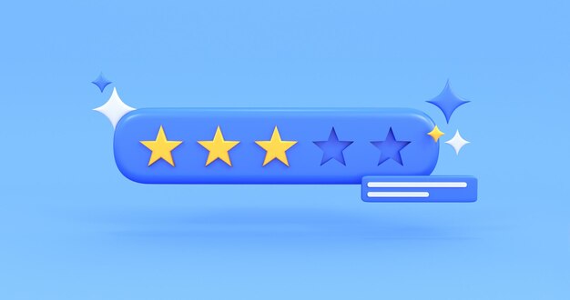 Photo star ranking illustration in blue background