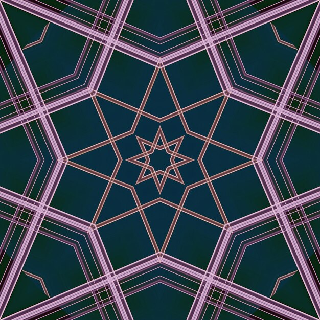 Star seamless pattern Line pattern Kaleidoscopic background