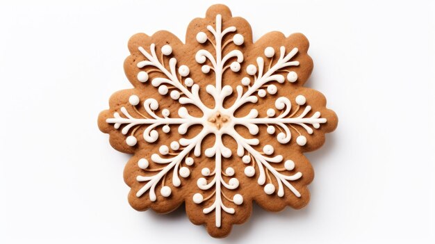 Star shape christmas gingerbread isolated on white background created with Generative Al technology