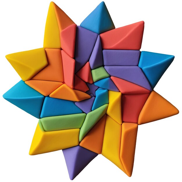 Star shape colourful toy made of craft clay