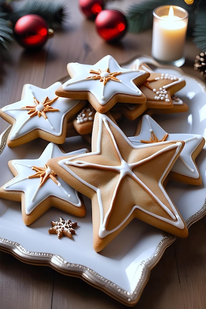 星の形の美味しいクッキーがクリスマスにプレゼントされます