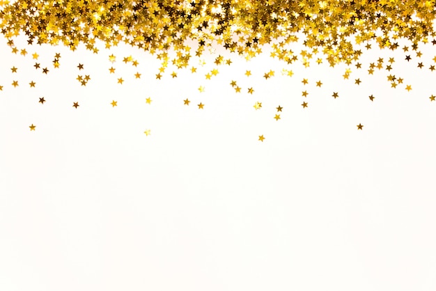 Photo star shaped golden sequins background