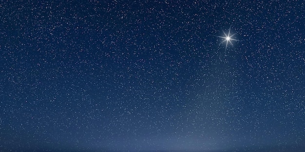 Photo the star shines over the manger of jesus christ christmas sky