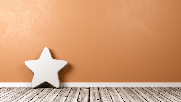 Star Symbol on Wooden Floor Against Wall