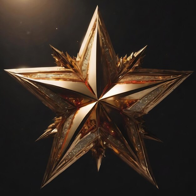 A star that is on a black background