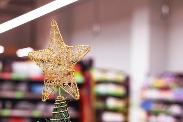 Star at the top of the Christmas tree