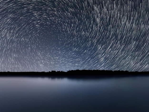 Star Trails over Night sky. Night sky startrails.