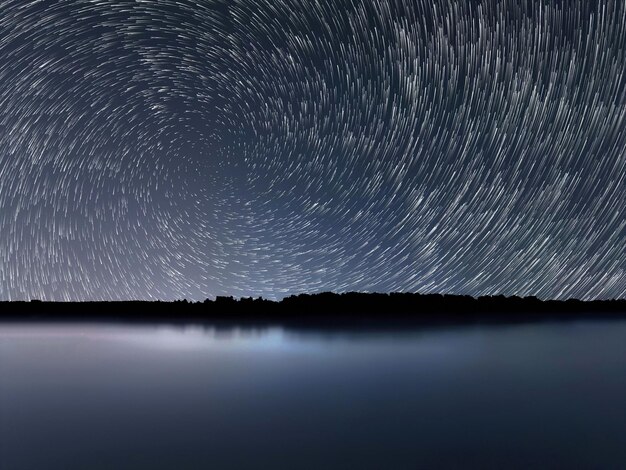 Star Trails, Vortex star trails Star trails over the river