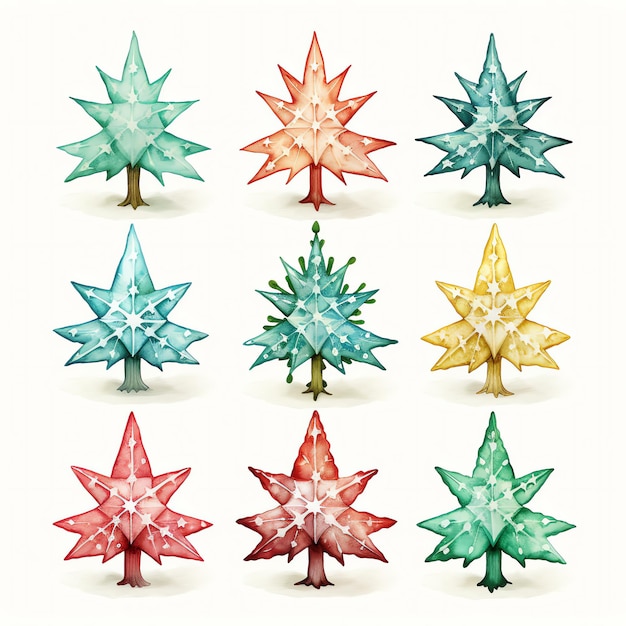 Star Tree Toppers watercolor winter