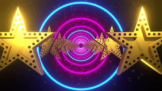Star Tunnel Background 3d render