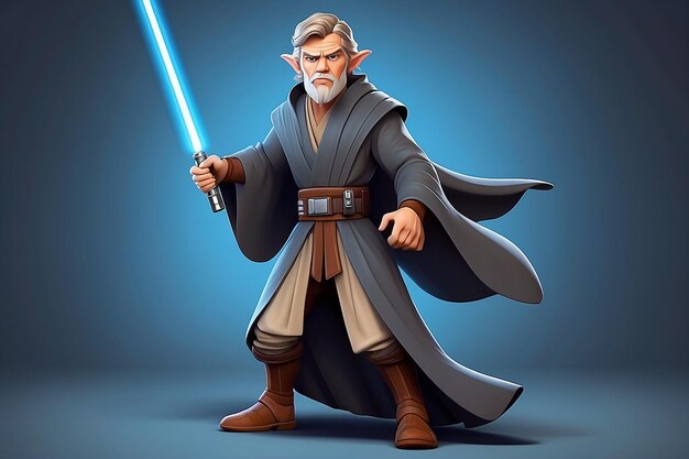 Photo star wars jedi cartoon character illustration