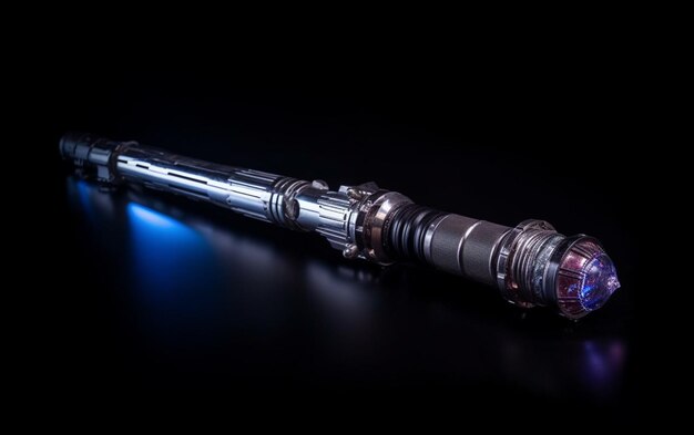 A star wars jedi sword is on a black background.