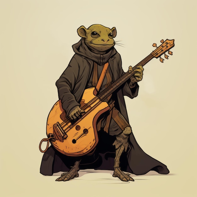 Star Wars-muzikant Een rat of een kikker met een gitaar
