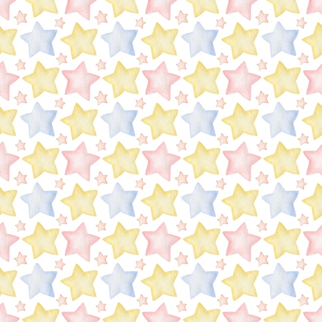 Star watercolor seamless pattern