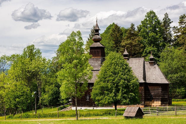 Stara Lubovna Skansen 聖大天使ミカエルのギリシャ カトリック木造教会 スロバキア共和国