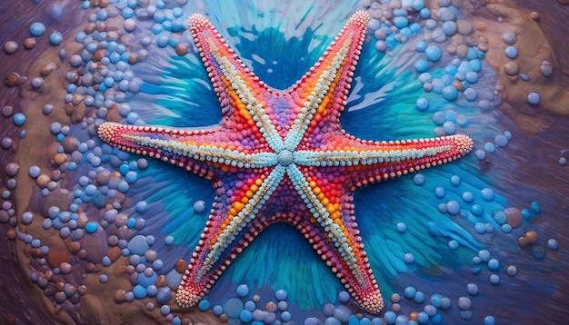 Photo a starfish of 1000 colors